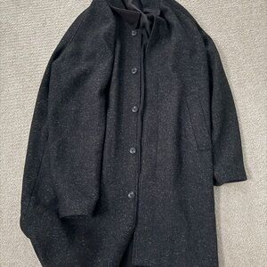 GAP Black Coat with Subtle Pattern